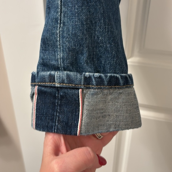 Anthropologie Current/Elliott The Selvedge Taper Hemet Cuffed Denim Jeans - Picture 2 of 8
